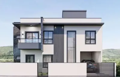 Casa nova com 3 dormitórios, sendo 1 suíte, 2 vagas, no sertão do maruim - nova são josé/sc