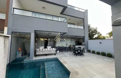 Casa em condomínio fechado com 6 quartos à venda na rua fritz utzeri, recreio dos bandeirantes, rio de janeiro, 488 m2 por r$ 4.500.000