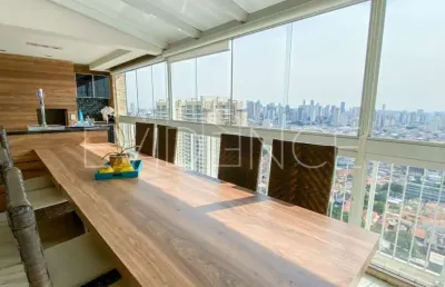 Cobertura à venda com 245 m², decorada, 3 suítes, 3 vagas, vila carrão! terraço com hidromassagem