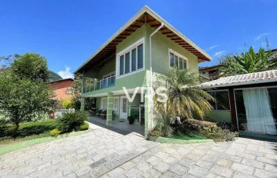 Casa linear a 700 mts da feirinha com 4 dormitórios à venda, 519 m² por r$ 2.745.000,00 - parque do ingá - teresópolis/rj