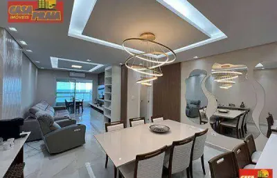 Lindo apartamento frente ao mar com 3 quartos, 112 m² por r$ 1.100.000 - jardim luciana - mongaguá/sp