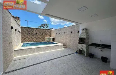 Sobrado de alto padrão com acabamento moderno e lazer completo! 3 quartos, 147 m² por r$ 750.000 - jardim aguapeu - mongaguá/sp