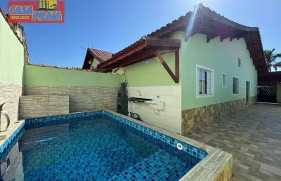 Casa com piscina e churrasqueira 2 , 85 m² por r$ 379.900 - balneário jussara - mongaguá/sp
