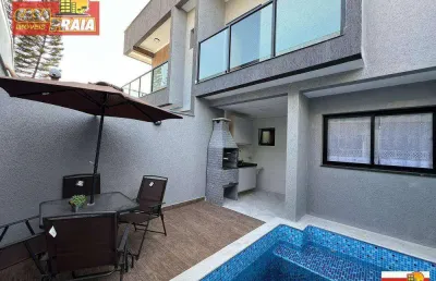 Praia do sonho 50 metros praia sobrado 2 suites piscina privativa 89 m² por r$ 479.000  itanhaem