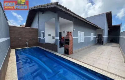 Casa com piscina e churrasqueira integrada! 2 quartos,  90 m² por r$ 389.900 - agenor de campos - mongaguá/sp