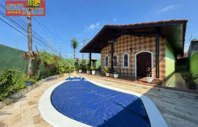 Espaço e conforto casa 3 quartos perto da praia! 146 m² por r$ 425.000 - balneário flórida mirim - mongaguá/sp