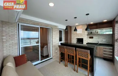 Mobiliado frente ao mar! apartamento 3 quartos, 104 m² por r$ 929.000 - centro - mongaguá/sp