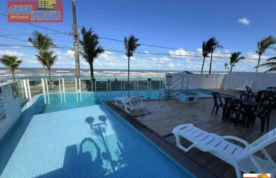 Terraço gourmet predio frente ao mar mobiliado apartamento 2 quartos 75 m² por r$ 399.000 - vila atlântica - mongaguá/sp