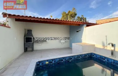Casa com piscina e 2 quartos, 67 m² por r$ 279.000 - balneário plataforma - mongaguá/sp