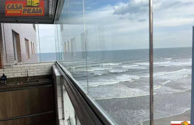 Apartamento frente ao mar com vista! 2 quartos, 70 m² por r$ 410.000 - jardim marina - mongaguá/sp
