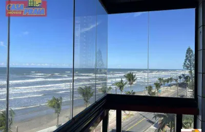 Frente ao mar apartamento 1 quarto 2 sacadas, 55 m² por r$ 270.000 - balneario oceanópolis - mongaguá/sp