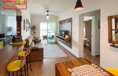Frente ao mar, terraço gourmet apartamento com 2 quartos, 68 m² por r$ 580.000 - balneário flórida - praia grande/sp