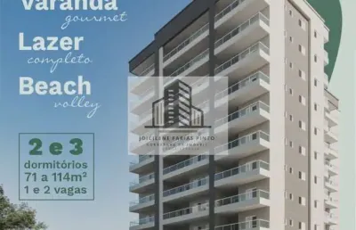 Apartamento à venda em itanhaém-sp, boca da barra: 2 quartos, 1 suíte, 1 sala, 2 banheiros, 1 vaga, 71m². aproveite!