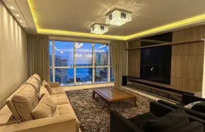 Apartamento alto padrão mobiliado a poucos metros do mar - entrda e saldo em 60x