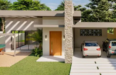 Casa em construção com 3 quartos em condomínio em albuquerque, teresópolis.