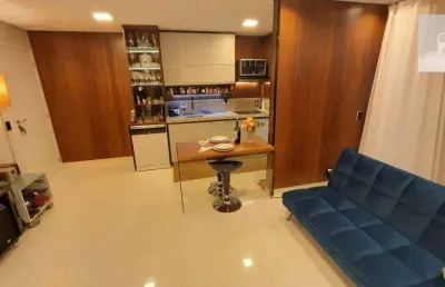 Apartamento mobiliado com 1 dormitório à venda, 50 m²  - alphaville - barueri/sp