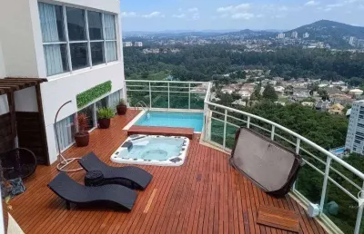 Cobertura mobiliada com 4 dormitórios, 5 vagas, para alugar, 505 m² por r$ 43.000/mês - alphaville - barueri/sp
