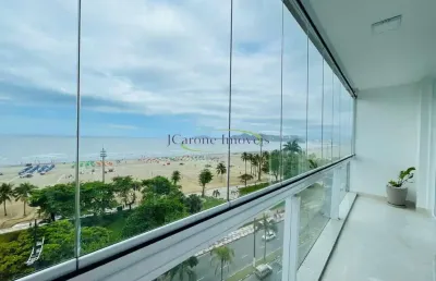 Venda apartamento em santos sp - vista mar ,  reformado, porteira fechada na praia do  gonzaga em santos /sp