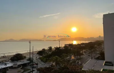 Venda de apartamento em santos reformado e vista frontal da orla de santos na ponta da praia