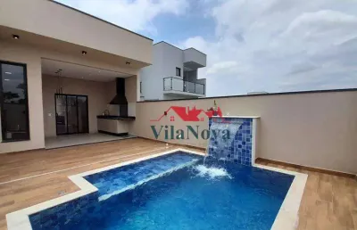 Belíssima casa à venda com 3 qts, 1 suíte, área gourmet, piscina e 4 vagas - cond. evidências - indaiatuba - sp!