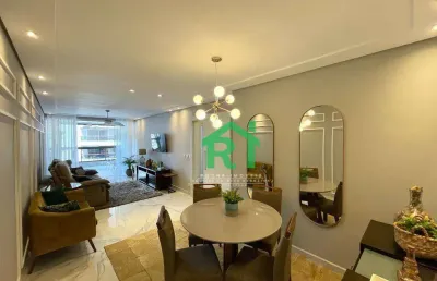 Apartamento reformado, 3 dormitórios sendo 1 suíte, 2 vagas, área de lazer, pitangueiras, guarujá/sp
