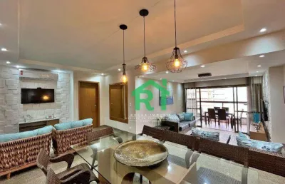 Apartamento beira mar, 4 dormitório (2 suítes), 2 vagas, área de lazer, jardim astúrias, guarujá/sp