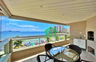 Apartamento frente mar com 4 dormitórios (4 suítes), 2 vagas, lazer, jardim astúrias, guarujá/sp