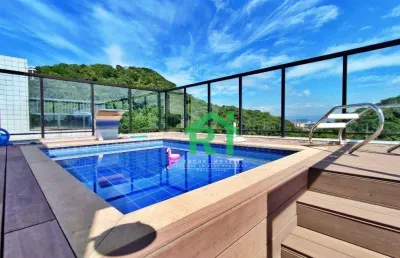 Cobertura duplex, 4 dormitórios (2 suítes), 4 vagas, pitangueiras, guarujá/sp