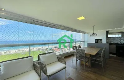 Apartamento frente  mar, 4 dormitórios (4 suítes), 3 vagas, lazer, enseada, guarujá/sp