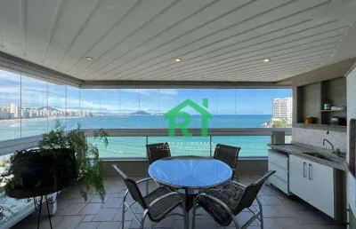 Apartamento frente mar com 4 dormitórios (4 suítes), 2 vagas, lazer, jardim astúrias, guarujá/sp