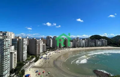 Apartamento frente mar, 2 suítes, 2 vagas, área de lazer, jardim astúrias, guarujá/sp