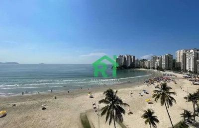 Apartamento à beira mar com 4 dormitórios (4 suítes), 2 vagas, jardim astúrias, guarujá/sp