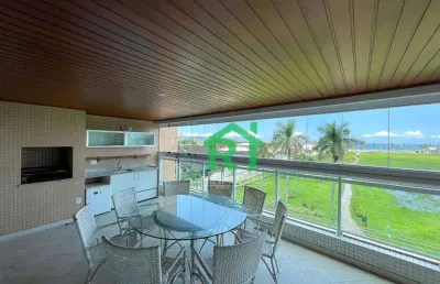 Apartamento beira mar, 4 dormitórios (4 suítes), 4 vagas, área de lazer, enseada, guarujá/sp