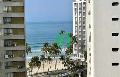 Apartamento beira mar com sacada, 3 dormitórios, 1 vaga de garagem, pitangueiras, guarujá/sp