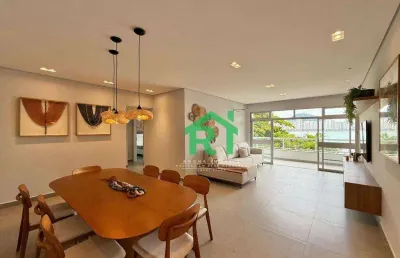 Apartamento frente mar, 4 dormitórios (2 suítes), 1 vaga, jardim astúrias, guarujá/sp