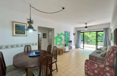 Apartamento com 2 dormitórios (1 suíte), 1 vaga, tombo, guarujá/sp