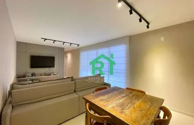 Apartamento com varanda gourmet, 2 dormitórios (1 suíte), 2 vagas, área de lazer, pitangueiras, guarujá/sp