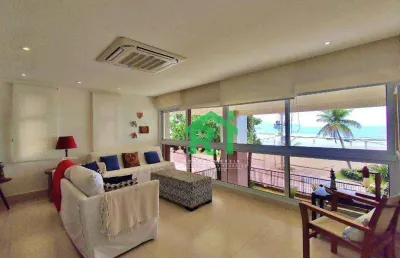 Apartamento frente mar, 2 quartos (1 suíte), 1 vaga, praia das astúrias, guarujá/sp