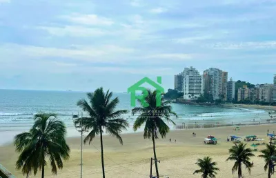 Apartamento com frente mar, 2 dormitórios (1 suíte), 1 vaga, jardim astúrias - guarujá/sp