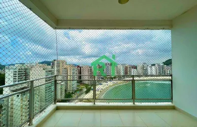 Apartamento frente mar, 2 dormitórios (1 suíte), 1 vaga, área de lazer, jardim astúrias, guarujá/sp