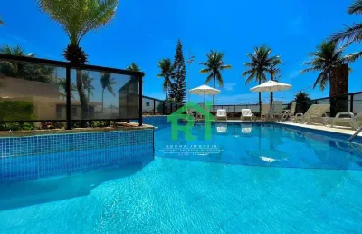 Apartamento frente mar, 4 dormitórios (2 suítes), 2 vagas, área de lazer, jardim astúrias, guarujá/sp