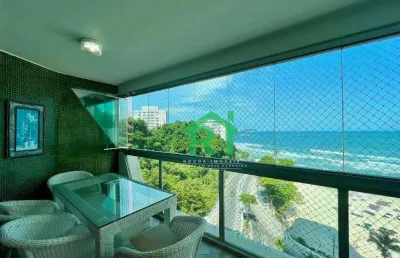 Apartamento frente mar com 3 quartos (2 suítes), 2 vagas e lazer à venda em jardim astúrias, guarujá | rocha imóveis guarujá