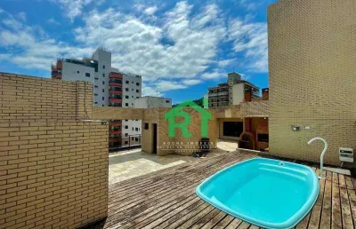 Cobertura penthouse, 4 dormitórios (2 suítes), 2 vaga, área de lazer, enseada, guarujá/sp