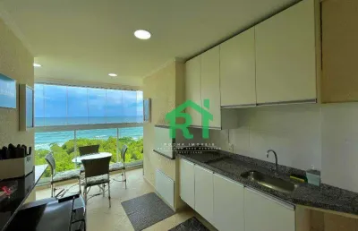 Apartamento à beira mar com 3 dormitórios (1 suíte), 2 vagas, lazer, tombo, guarujá/sp