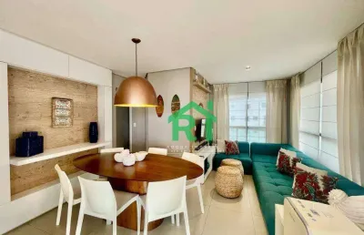 Cobertura penthouse, 2 dormitórios (1 suíte), 2 vagas, área de lazer, pitangueiras, guarujá/sp