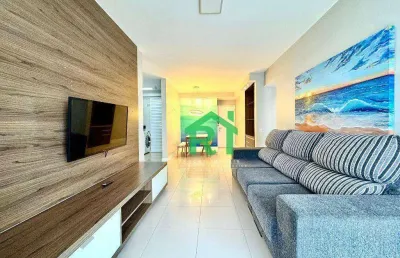 Apartamento, varanda gourmet, beira mar, 2 dormitórios (1 suíte), lazer completo, 2 vagas à venda, 95 m² por r$ 965.000 - jardim astúrias - guarujá/sp