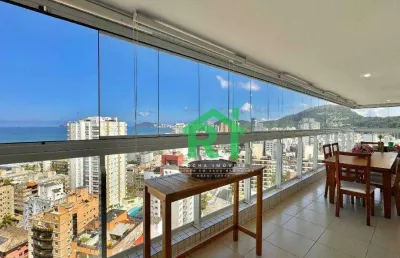 Apartamento beira mar, 3 dormitórios,( 1suite) 2 vagas, lazer - enseada - guarujá/sp
