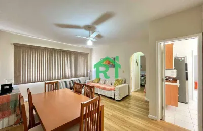 Apartamento reformado, 1 dormitório, 1 vaga, jardim astúrias, guarujá/sp