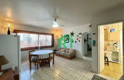 Apartamento com 1 dormitório, 1 vaga, jardim astúrias, guarujá/sp