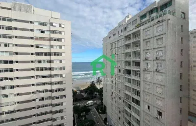 Apartamento à beira mar, 2 dormitórios, 1 vaga, pitangueiras, guarujá/sp